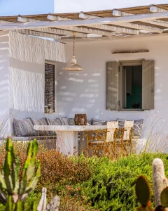 Our Marble dinning table our kitchen window and the garden